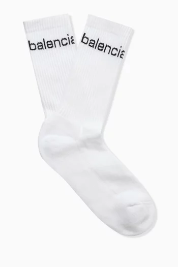 Logo Crew Socks in Cotton-blend