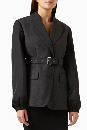 Single-breasted Jacket in Wool & Re-nylon