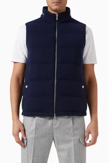 Vest in Padded Cashmere Knit
