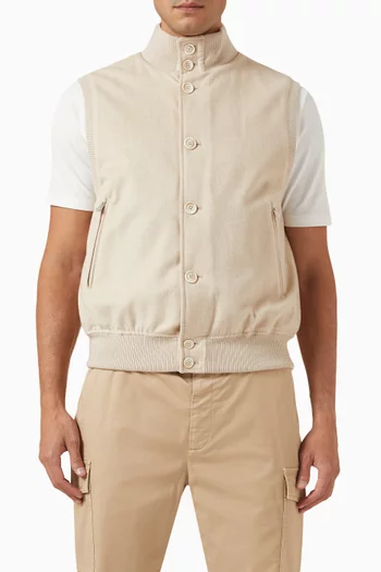 Vest in Padded Cashmere