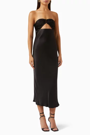 Camille Strapless Cut-out Midi Dress
