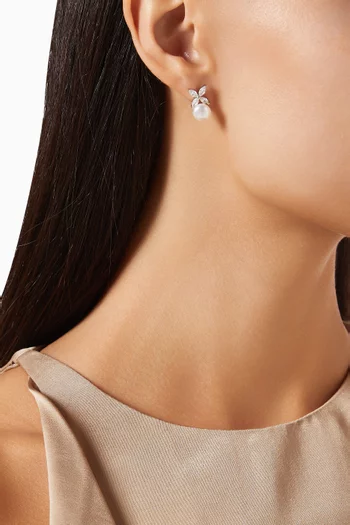 Chloe Pearl Drop Earrings in Sterling Silver