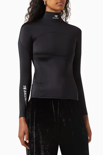 Sporty B High-neck Athletic Top in Energy Accumulator® Fabric