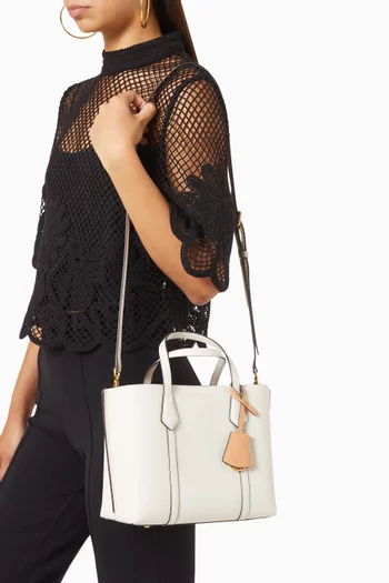 Small Perry Top Handle Tote Bag in Leather