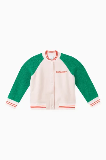 Colour-blocked Bomber Jacket in Wool