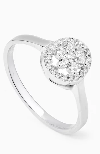 Crystal Ring in Sterling Silver