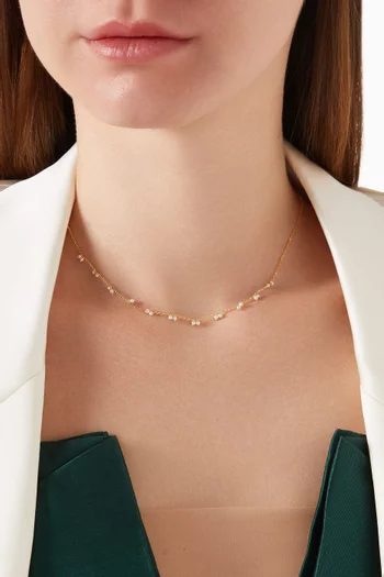 Tiny Pearl Necklace in Gold-vermeil