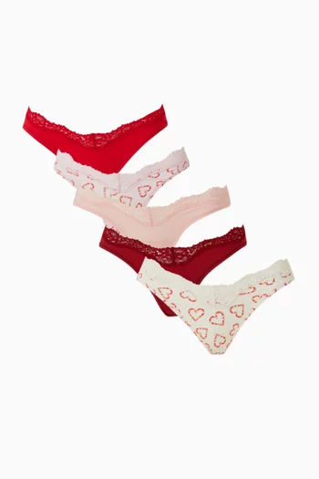 Fits Everybody Lace Dipped Thong, Set of 5