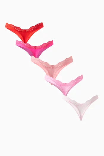 Fits Everybody Lace Dipped Thong, Set of 5