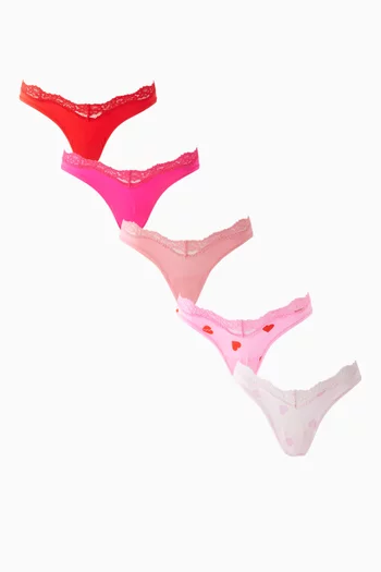 Fits Everybody Lace Dipped Thong, Set of 5
