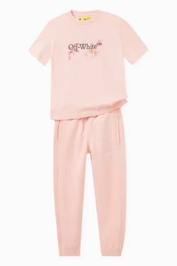 Bookish Diagonal-striped Sweatpants in Cotton