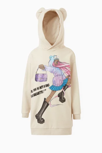 Graphic Logo-print Oversized Hoodie in Cotton