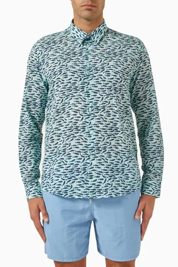 Caracal Printed Shirt in Organic Voile