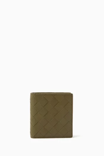 Slim Bi-fold Wallet in Intrecciato Leather