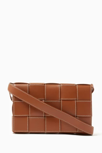 Cassette Crossbody Bag in Orthogonal Woven Leather