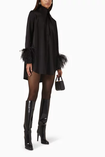 فستان سيمور بنمط قميص ستان