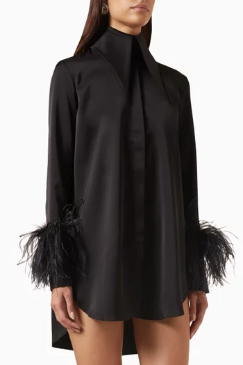 فستان سيمور بنمط قميص ستان