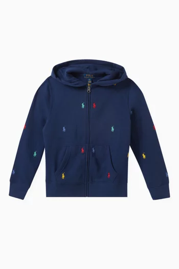 Logo-embroidered Hoodie in Cotton