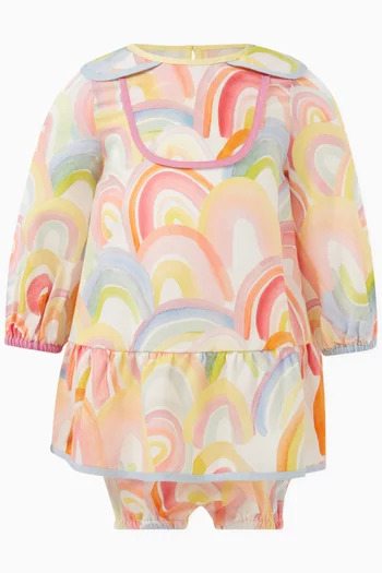 Rainbow-print Dress Set in Cotton