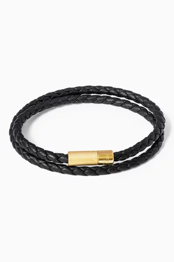 Wrap Braided Bracelet in Leather