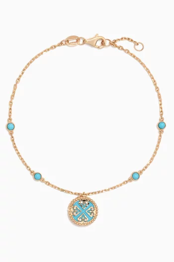 Lace Petite Turquoise & Diamond Bracelet in 18kt Yellow Gold
