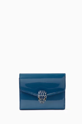 Serpenti Forever Trifold Wallet in Varnished Leather