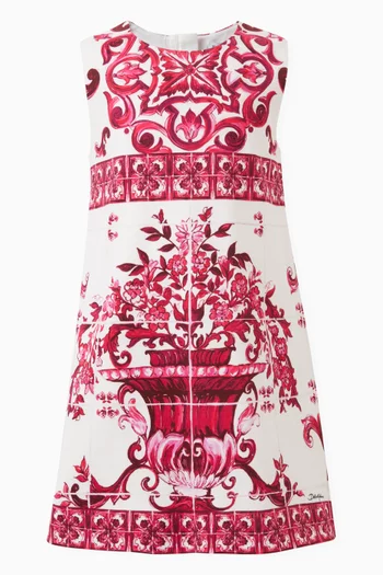 Majolica-print Dress in Cotton-blend