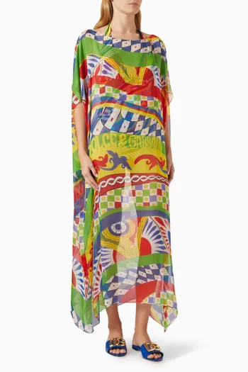 Carretto-print Kaftan in Chiffon