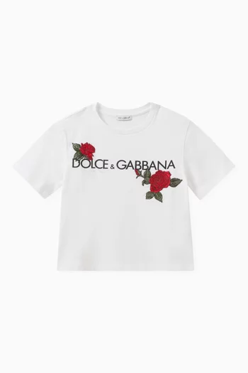 Rose Logo T-shirt in Cotton