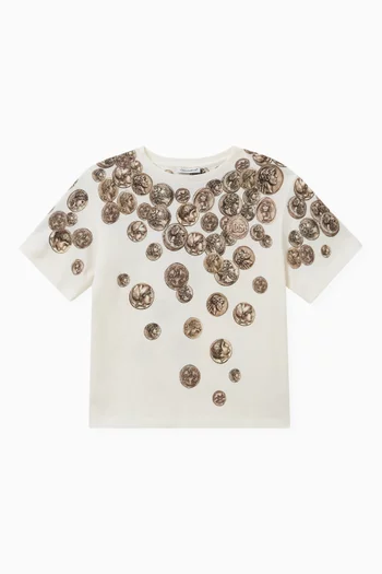 Ombré Coin-print T-shirt in Cotton-jersey