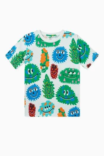 Monster Print T-shirt in Cotton
