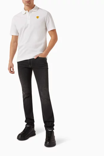 Medusa Logo Polo Shirt in Cotton