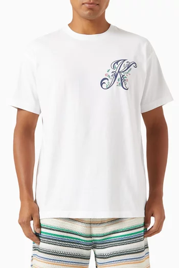 Floral Logo T-shirt in Cotton