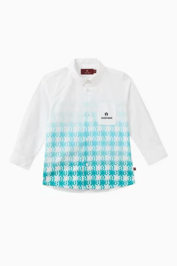 Ombre Logo Shirt in Cotton
