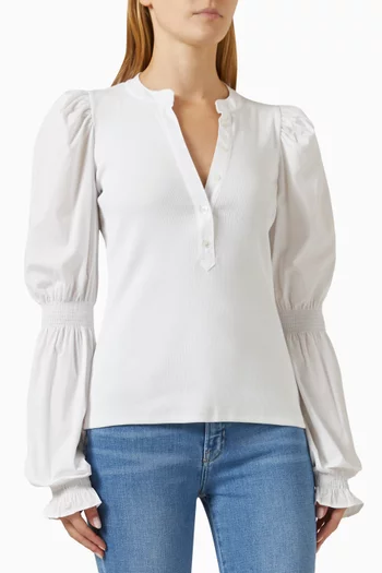 Effy Puff Sleeved Top in Cotton