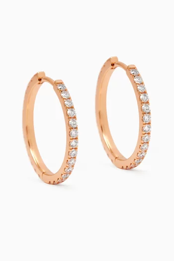 Medium Diamond Hoop Earrings in 18kt Rose Gold