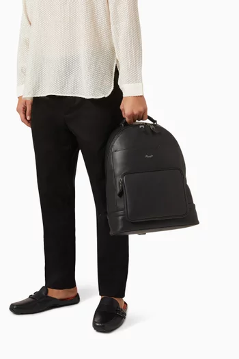 Double Zip Backpack in Leather