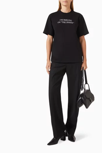 'I'm Smiling On The Inside' Slogan T-shirt in Organic Cotton