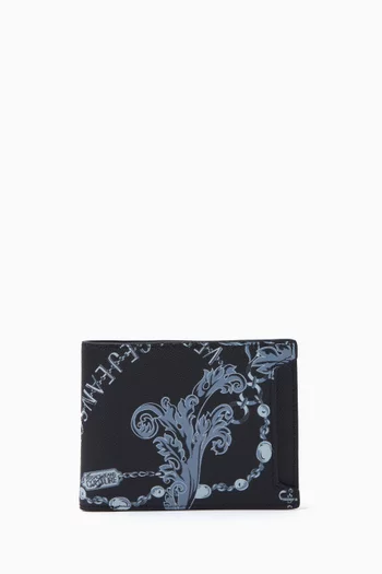Baroque Pattern Bi-fold Wallet in Leather