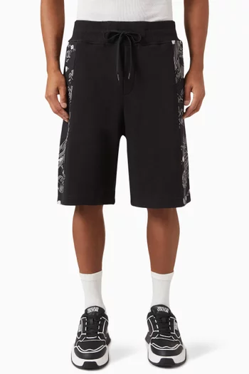 Logo Couture Chain Print Sweatshorts in Cotton