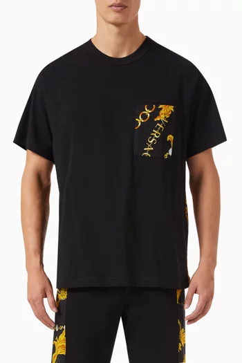 Logo Couture Chain Print T-shirt in Cotton
