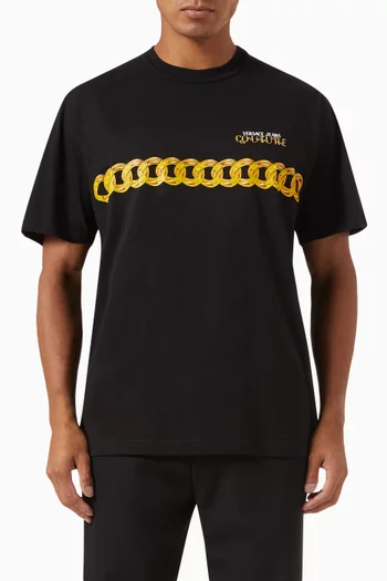 Logo Couture Chain T-shirt in Cotton Jersey