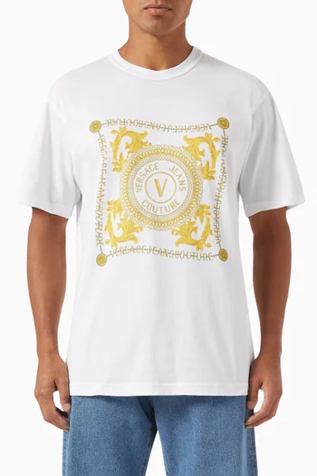 V-Emblem Leaf T-shirt in Cotton