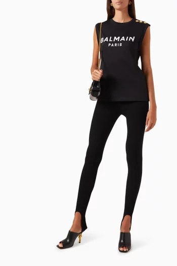 Button Logo Tank Top in Jersey