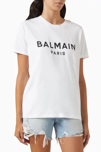 Button Logo T-shirt in Jersey