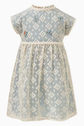 GG Embroidered Dress in Lace