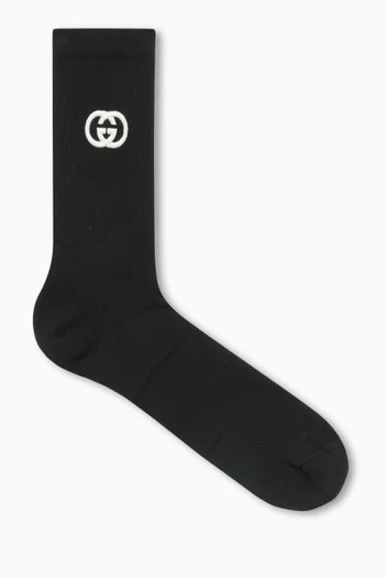 Interlocking GG Socks in Cotton-blend
