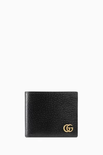 محفظة مارمونت ثنائية الطيّ بشعار حرفي GG كبير جلد