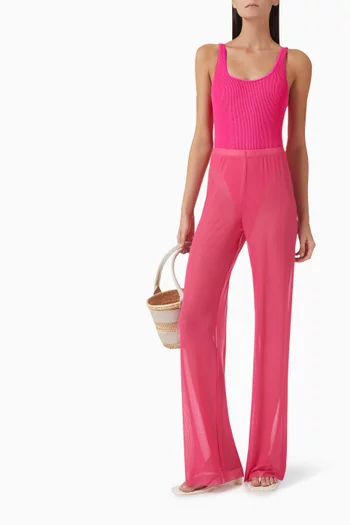 Wide-leg Pants in Mesh