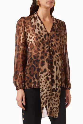 Leopard-print Shirt in Chiffon